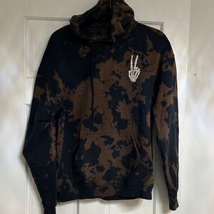 Edgy Black and Brown Skeleton Hoodie